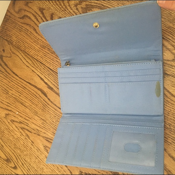 Periwinkle blue wallet with bow - Picture 3 of 4